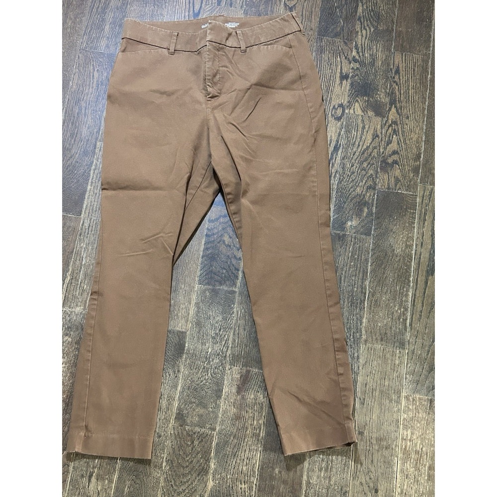 Old Navy Pixie Skinny Pants Womens 10 High Rise Secret Smooth Brown Ankle